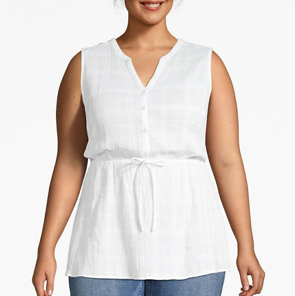 Lane Bryant Textured Tie Waist Top